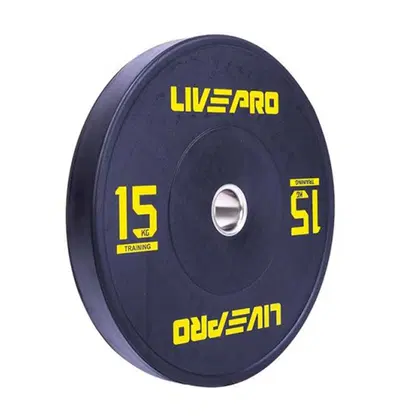 Livepro Black Bumper Plate - 15 Kg