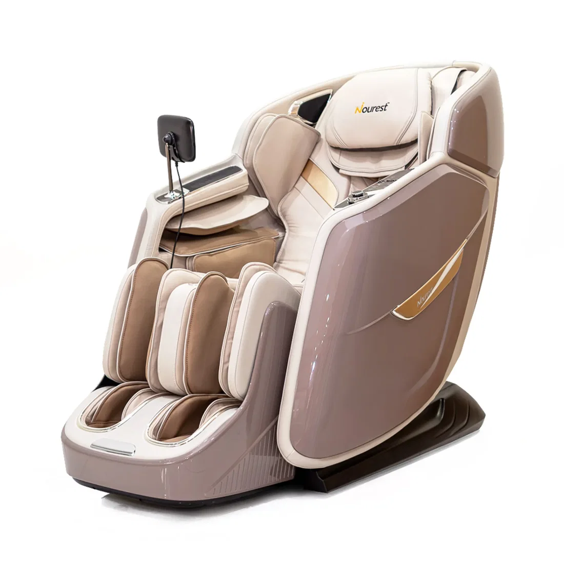 نوريست كرسي التدليك Luna 4d Dual Core Roller مع جهاز تحكم منفصل لتدليك الساق - Beige
