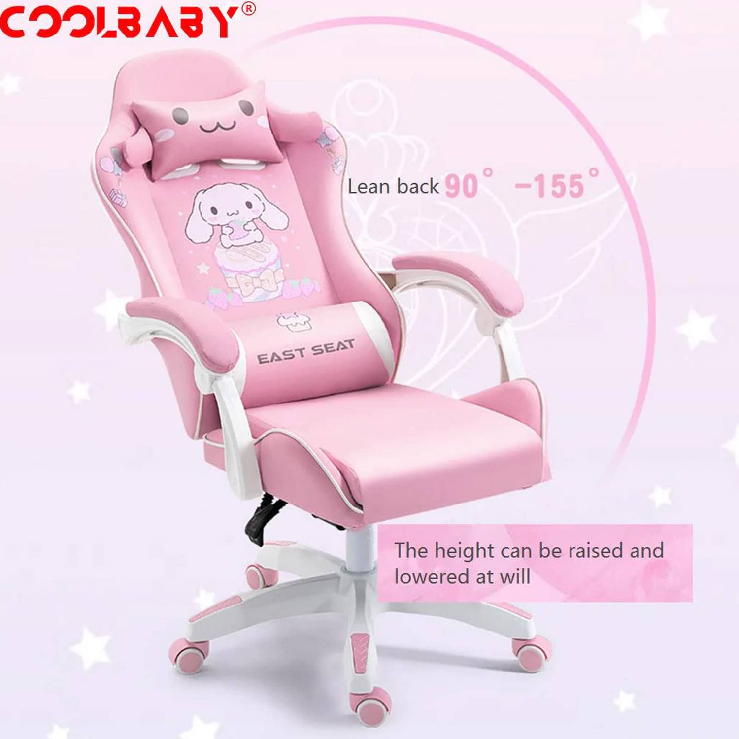 CoolBaby LZM-DJY01 Gaming Esports Chair Ladies - Pink