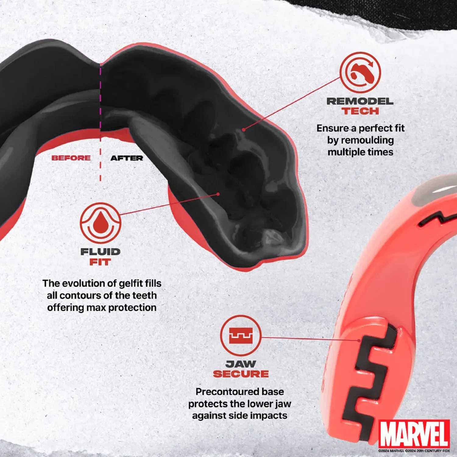 SAFEJAWZ Marvel Deadpool Mouthguard Adults (12+)