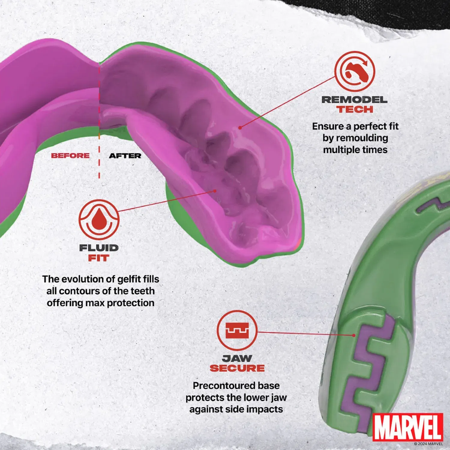 SAFEJAWZ Marvel The Hulk Mouthguard Junior (>11)
