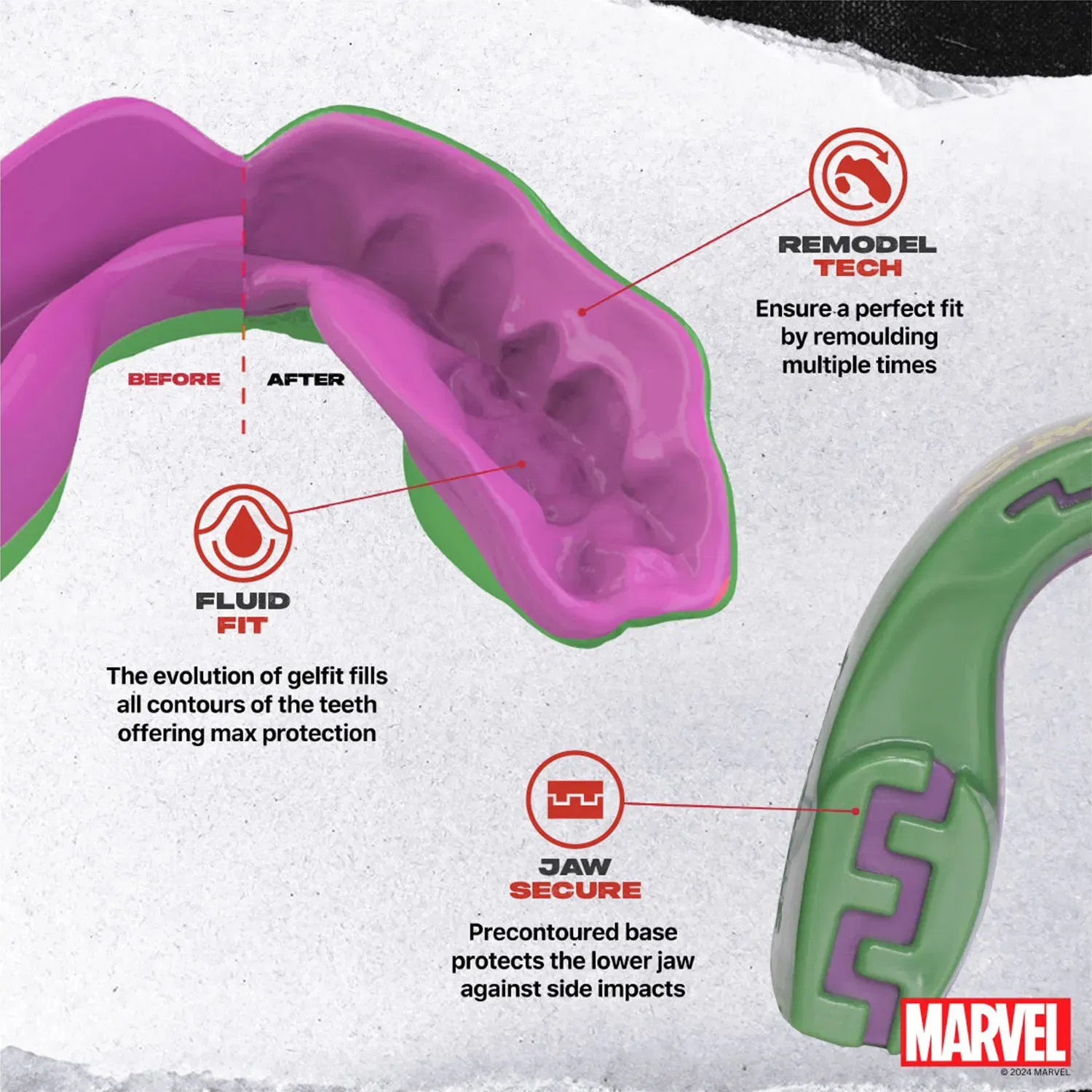 SAFEJAWZ Marvel The Hulk Mouthguard Adults (12+)
