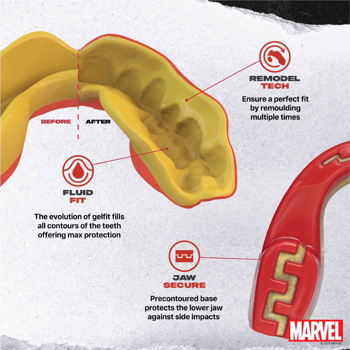 SAFEJAWZ Marvel Iron-Man Mouthguard Adults (12+)