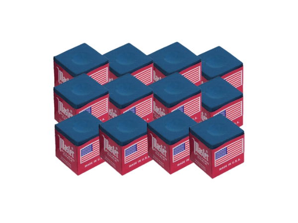Master Billiard Chalk – 12-Piece Box - Blue
