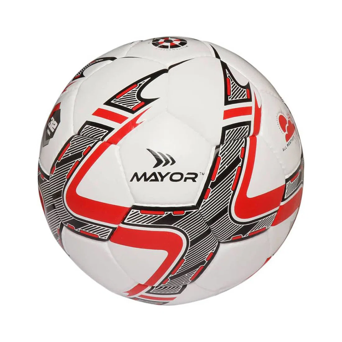 Mayor Barcelona PU Futsal Ball - Size 4 - White/Red
