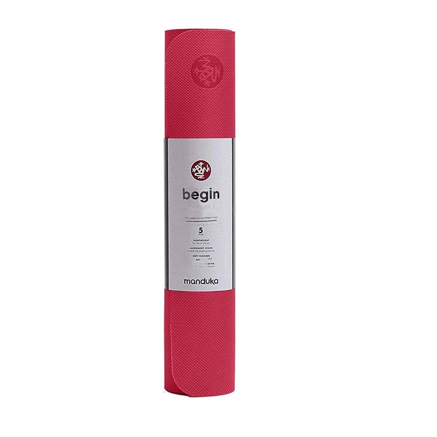 Manduka Begin Yoga Mat 5mm Thickness 68 Inch Long - Dark Pink