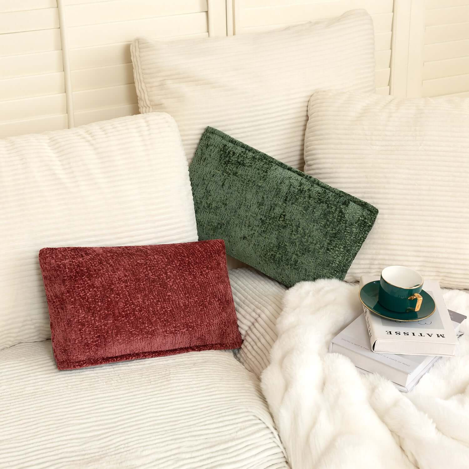 Nourest S1 Massage Pillow With Wireless Hot Compress Kneading Heat for Body Waist Neck Foot - Red