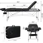 Nourest Three Foldable Massage Bed with Light Weight Aluminum Frame
