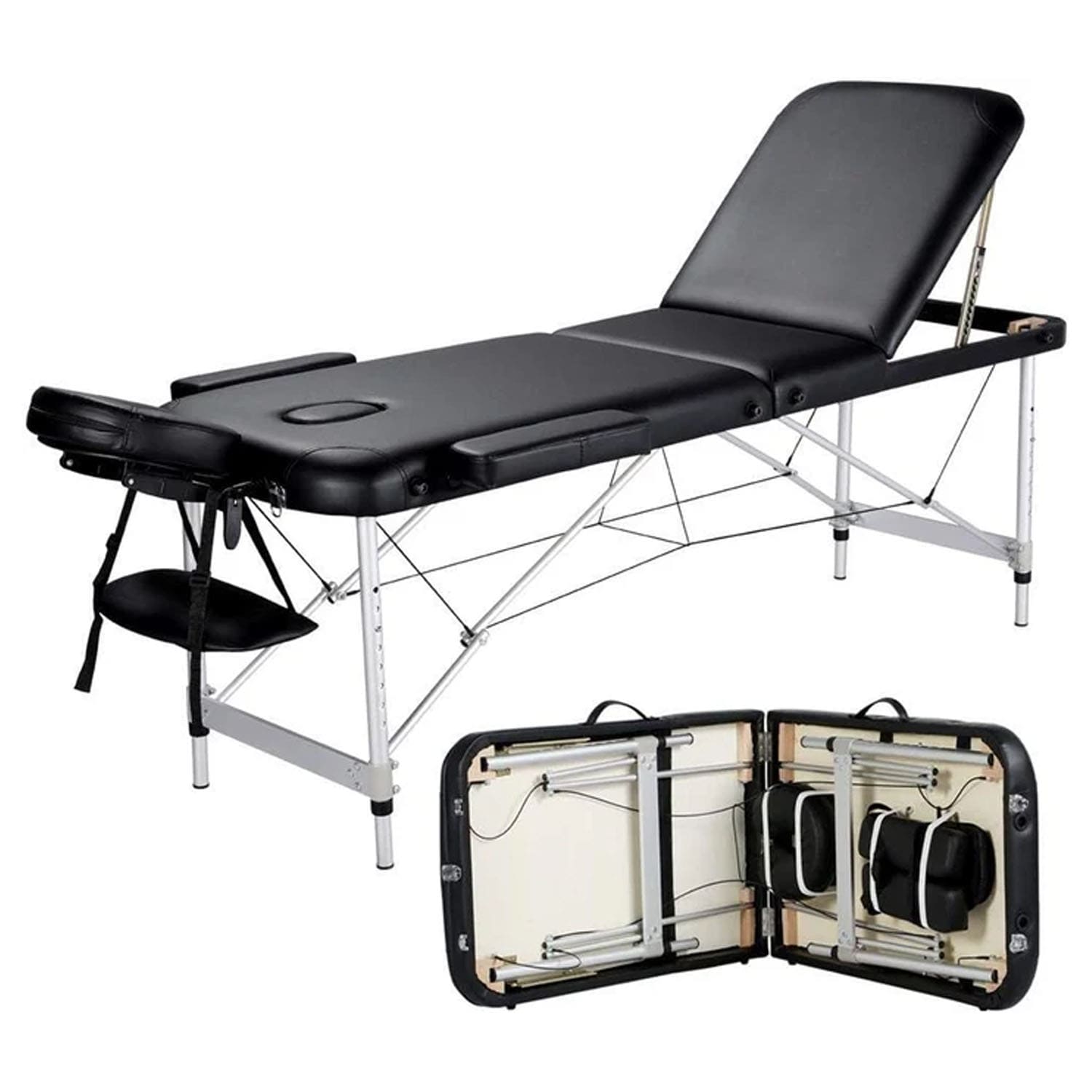 Vox Fitness Three Foldable Massage Bed with Light Weight Aluminum Frame
