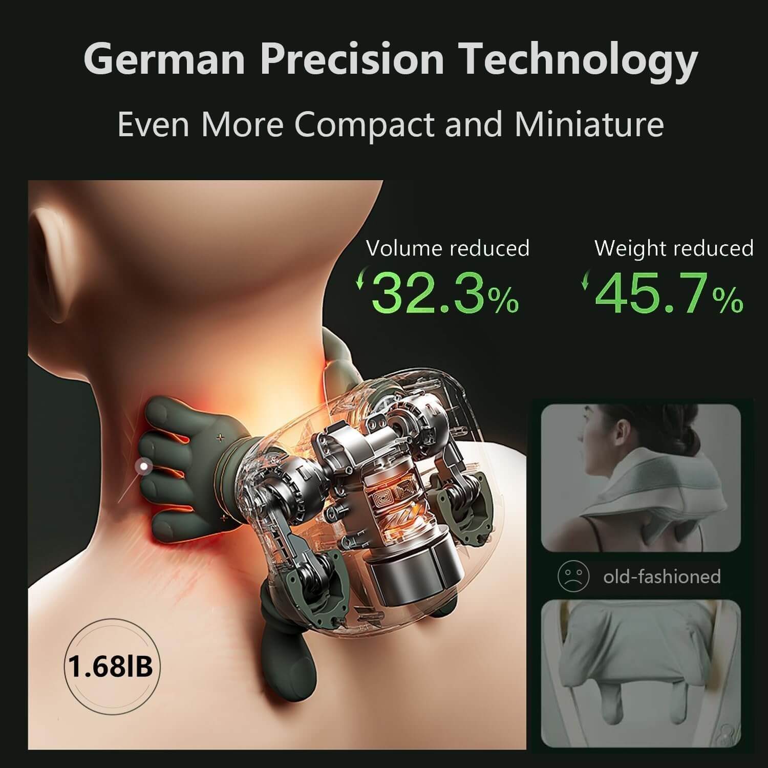 Nourest Neck Massager for Pain Relief Deep Tissue, Shiatsu Massage Pillow with Heat