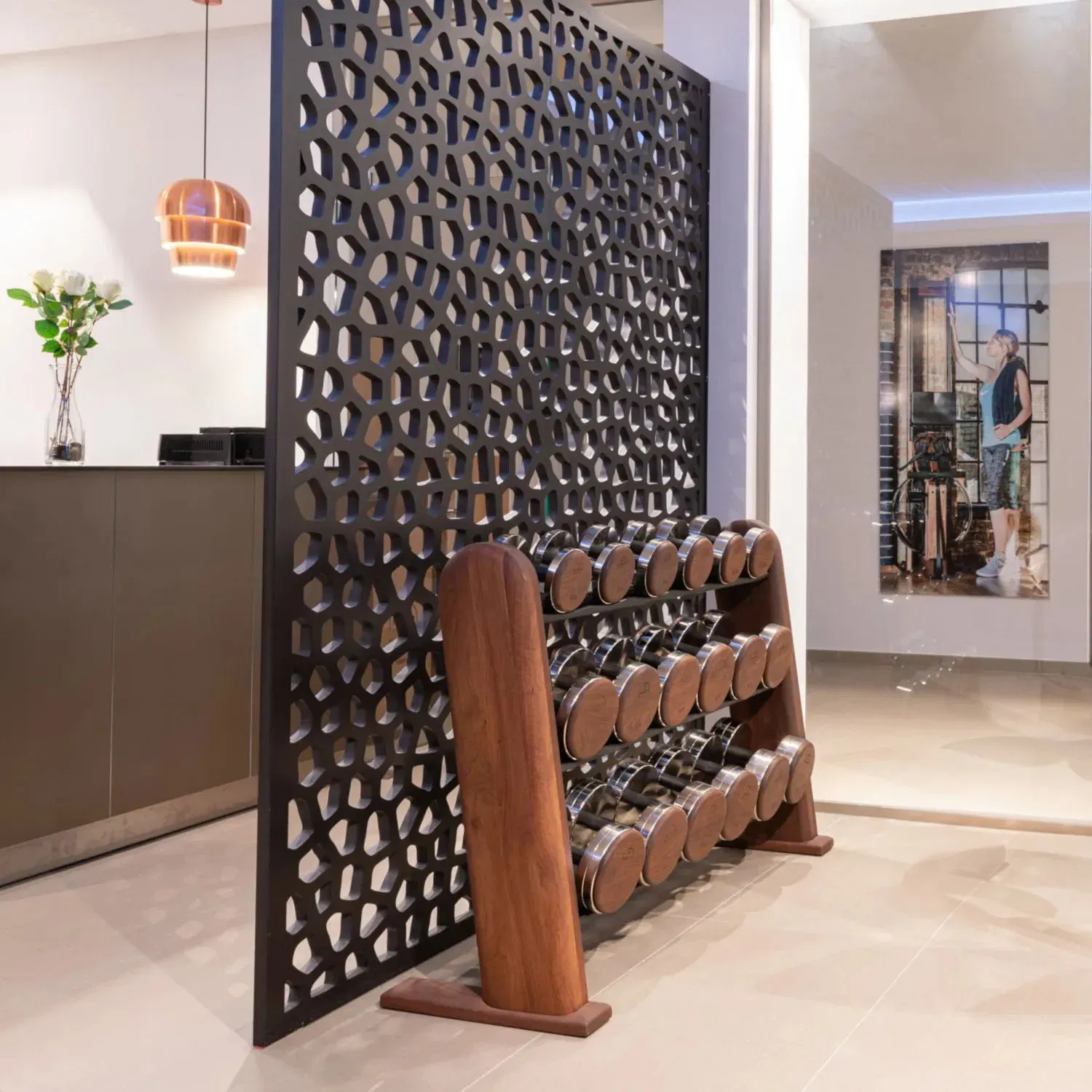 Nohrd Round Dumbbells 5 to 25 kg with Rack - Walnut