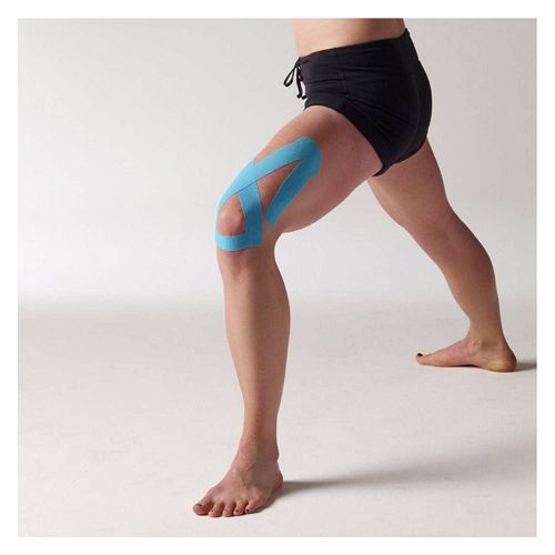 SpiderTech Kinesiology Tape Upper Knee Pre-Cut (6 Pieces)-Blue