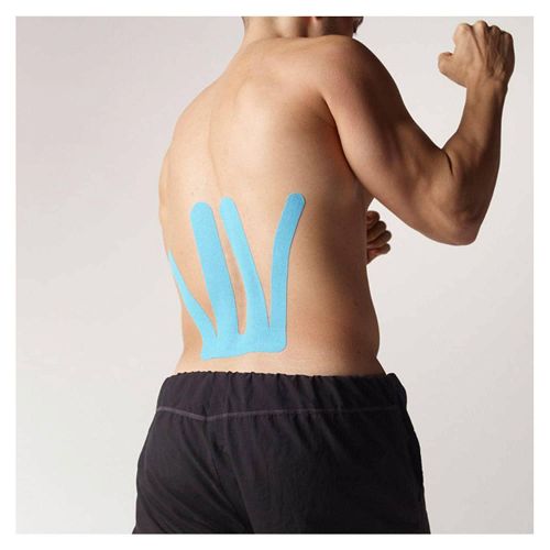 SpiderTech Kinesiology Tape Lower Back Pre-Cut (6 Pieces)-Blue