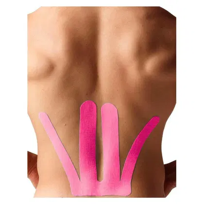 SpiderTech Kinesiology Tape Lower Back PreCut (6 Pieces) - Pink