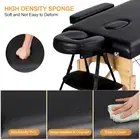 Nourest Portable Massage Table with Adjustable Folding Bed and Headrest - Black