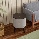 Nourest 3-in-1 Wireless Charging Side Table with Bluetooth Speaker - Black