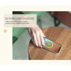 Nourest 3-in-1 Wireless Charging Side Table with Bluetooth Speaker - Oak