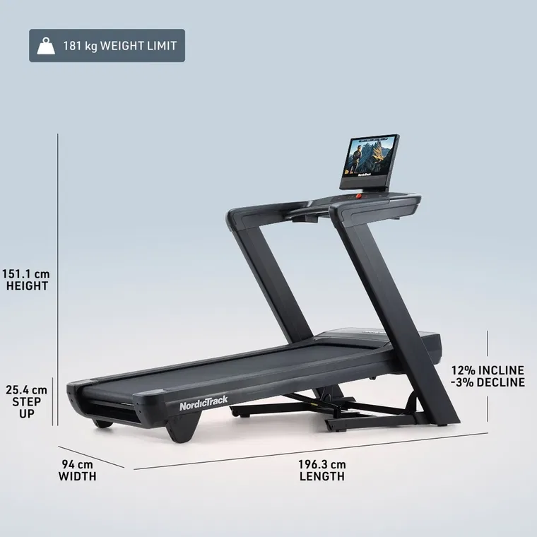 NordicTrack Commercial 1750 dimensions and running position