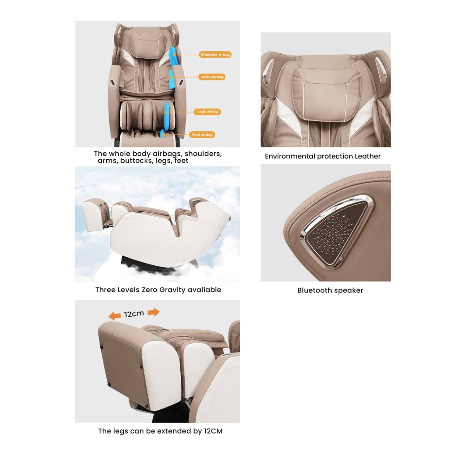 Nourest Opera 3D Full Body Massage Chair - Grey