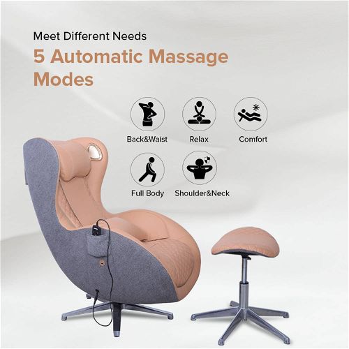 Nourest Orion 3D Rocking Recline Massage chair With Ottoman-Brown