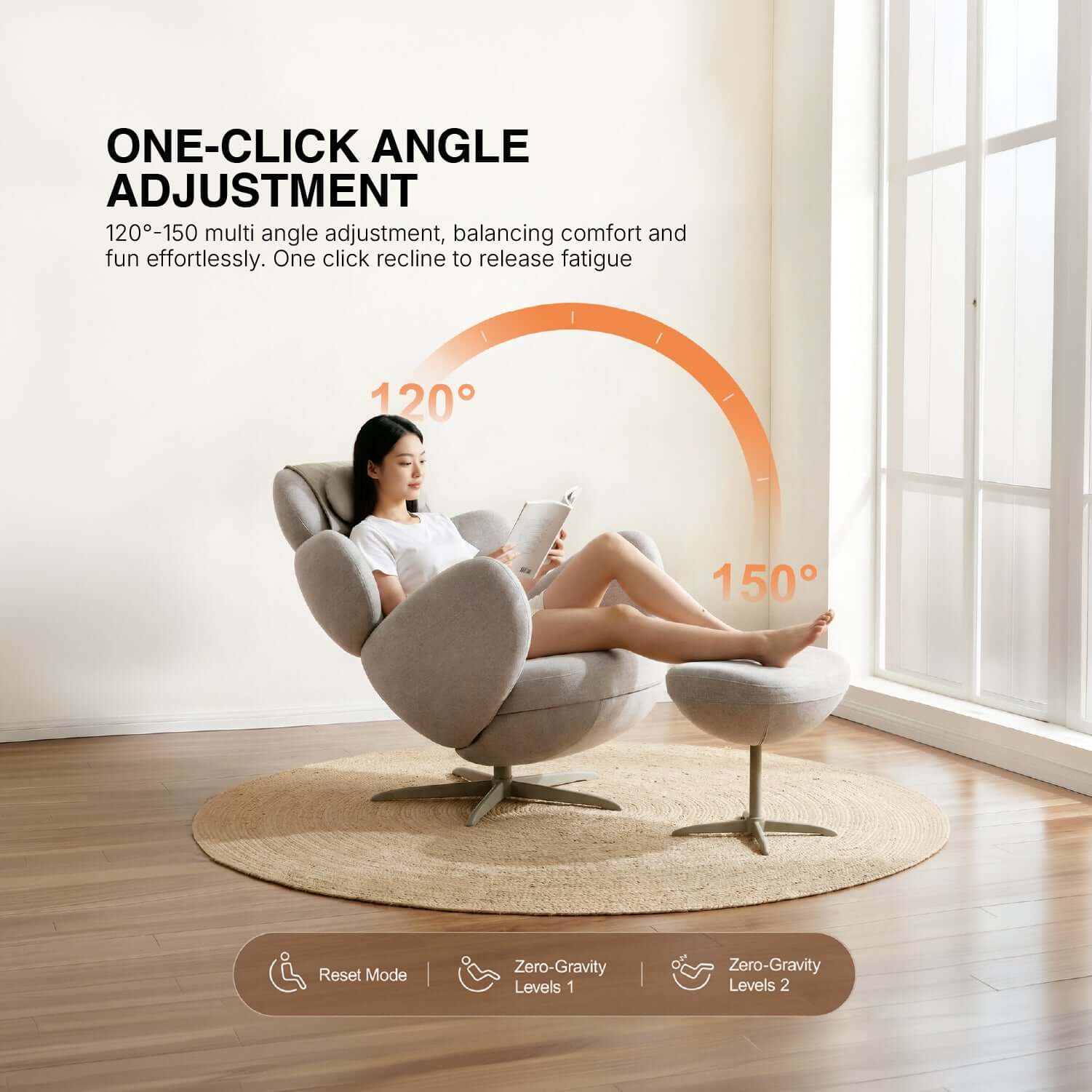 نوريست Orion Pro Automatic Recliner Massage chair With Ottoman - Pink