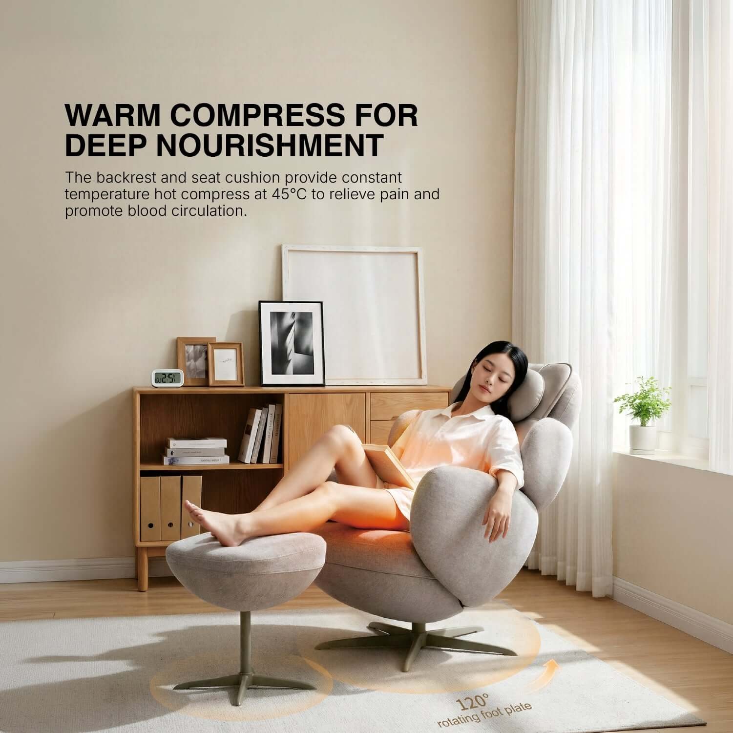 نوريست Orion Pro Automatic Recliner Massage chair With Ottoman - Pink