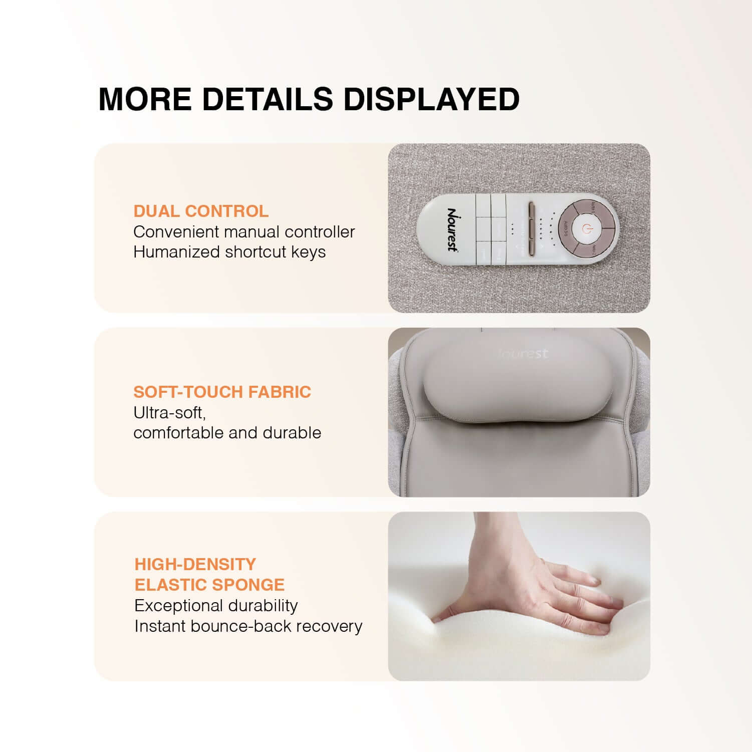 نوريست Orion Pro Automatic Recliner Massage chair With Ottoman - Pink