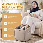 Nourest Orion Pro Automatic Recliner Massage chair + Neck Massager + VibeX Foot & Calf Massager - Cream