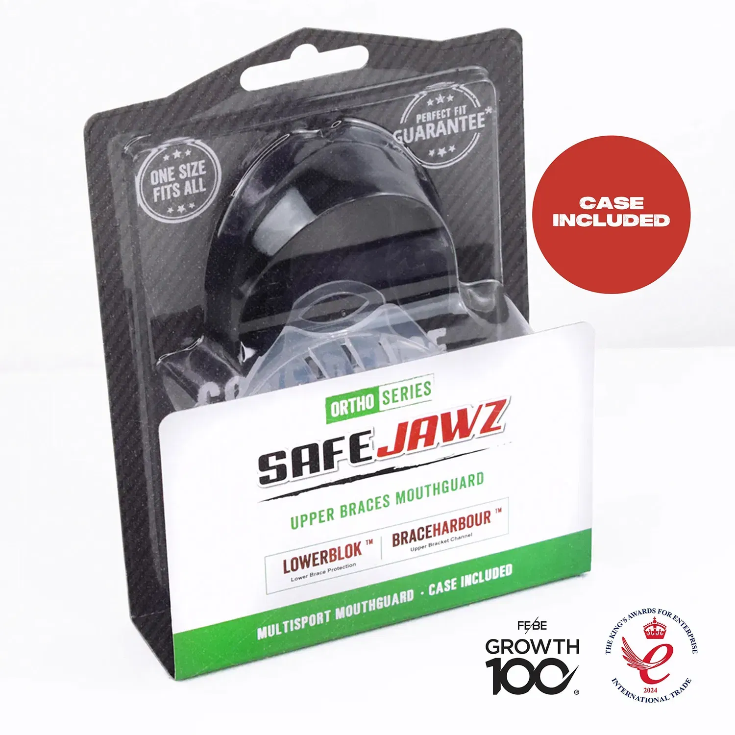 SAFEJAWZ Ortho Series Self- Fit Mouthguard for Braces - Black O/S