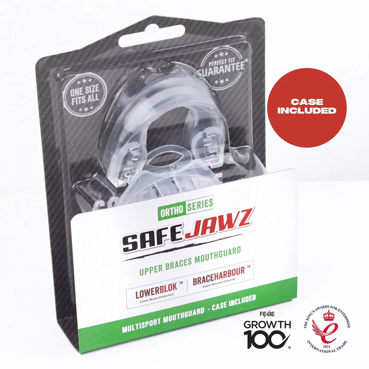 SAFEJAWZ Ortho Series Self- Fit Mouthguard for Braces - Clear O/S
