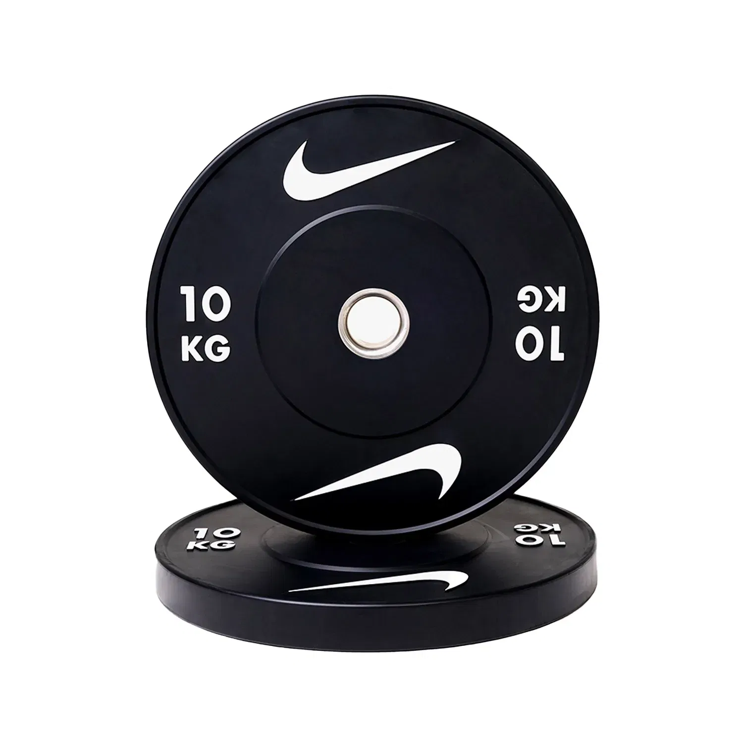 Nike Strength Heavy-Duty Rubber Bumper Plates - Single | Black/White - 10 Kg