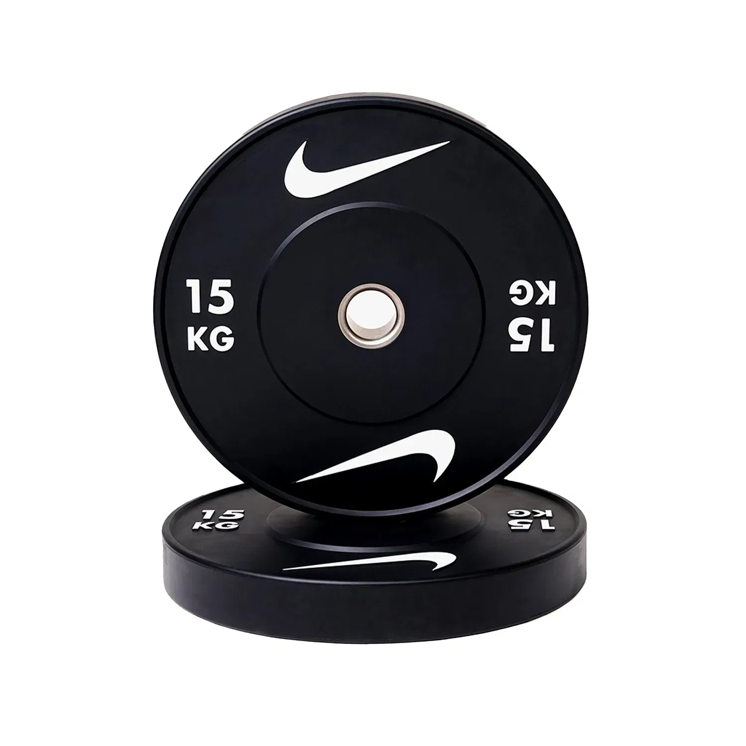 Nike Strength Heavy-Duty Rubber Bumper Plates - Single | Black/White - 15 Kg