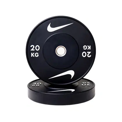Nike Strength Heavy-Duty Rubber Bumper Plates - Single | Black/White - 20 Kg
