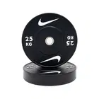 Nike Strength Heavy-Duty Rubber Bumper Plates - Single | Black/White - 25 Kg