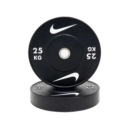 Nike Strength Heavy-Duty Rubber Bumper Plates - Single | Black/White - 25 Kg