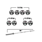 Body Solid PPR200X Powerline Power Rack + Olympic Rubber Grip Disc with Barbell Combo