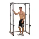 Body Solid PPR200X Powerline Power Rack + Olympic Rubber Grip Disc with Barbell Combo