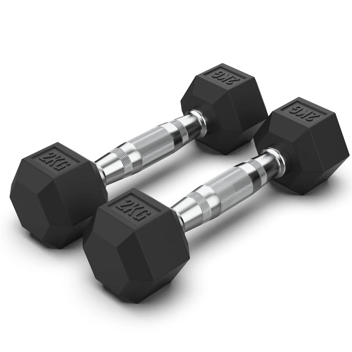 1441 Fitness Rubber Hex Dumbbells - (Pair) - 5 Kg