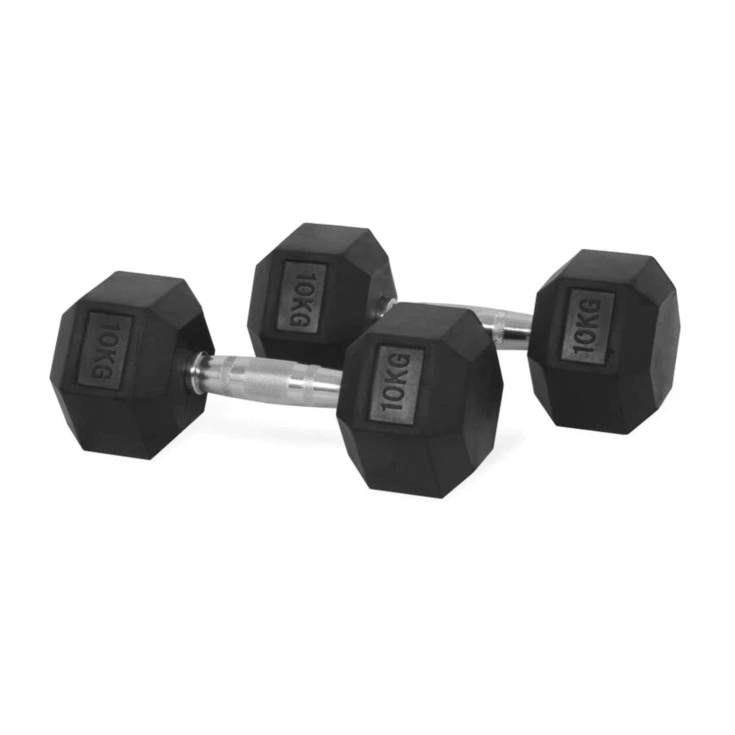 1441 Fitness Rubber Hex Dumbbells - (Pair) - 5 Kg