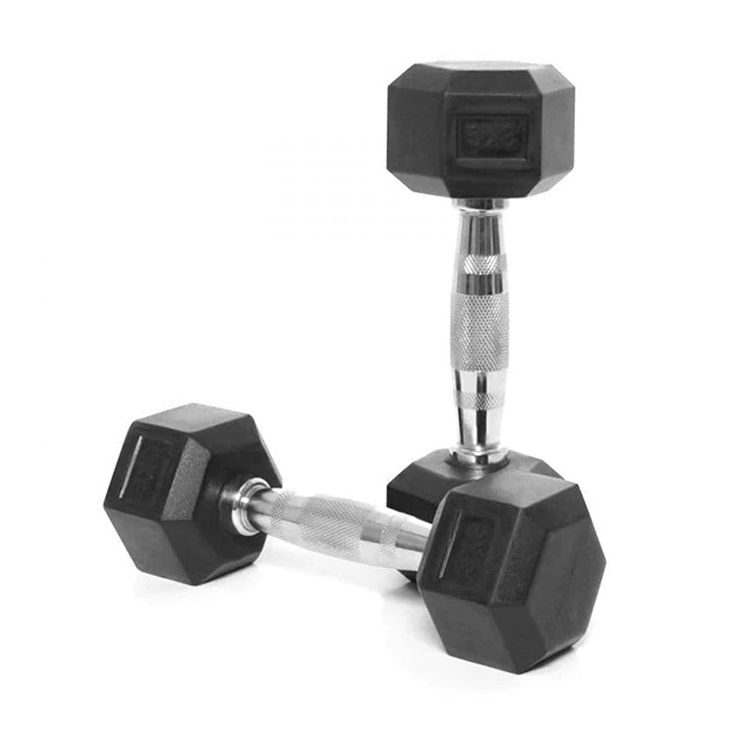 1441 Fitness Rubber Hex Dumbbells - (Pair) - 7 Kg