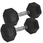 1441 لياقة دمبل سداسية مطاطية سوداء - (زوج) - 10 LBS