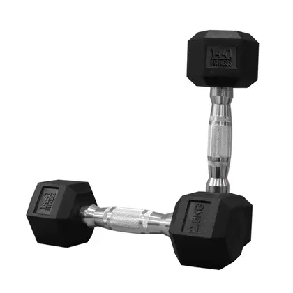 1441 Fitness Rubber Hex Dumbbells - (Pair) - 35 Kg