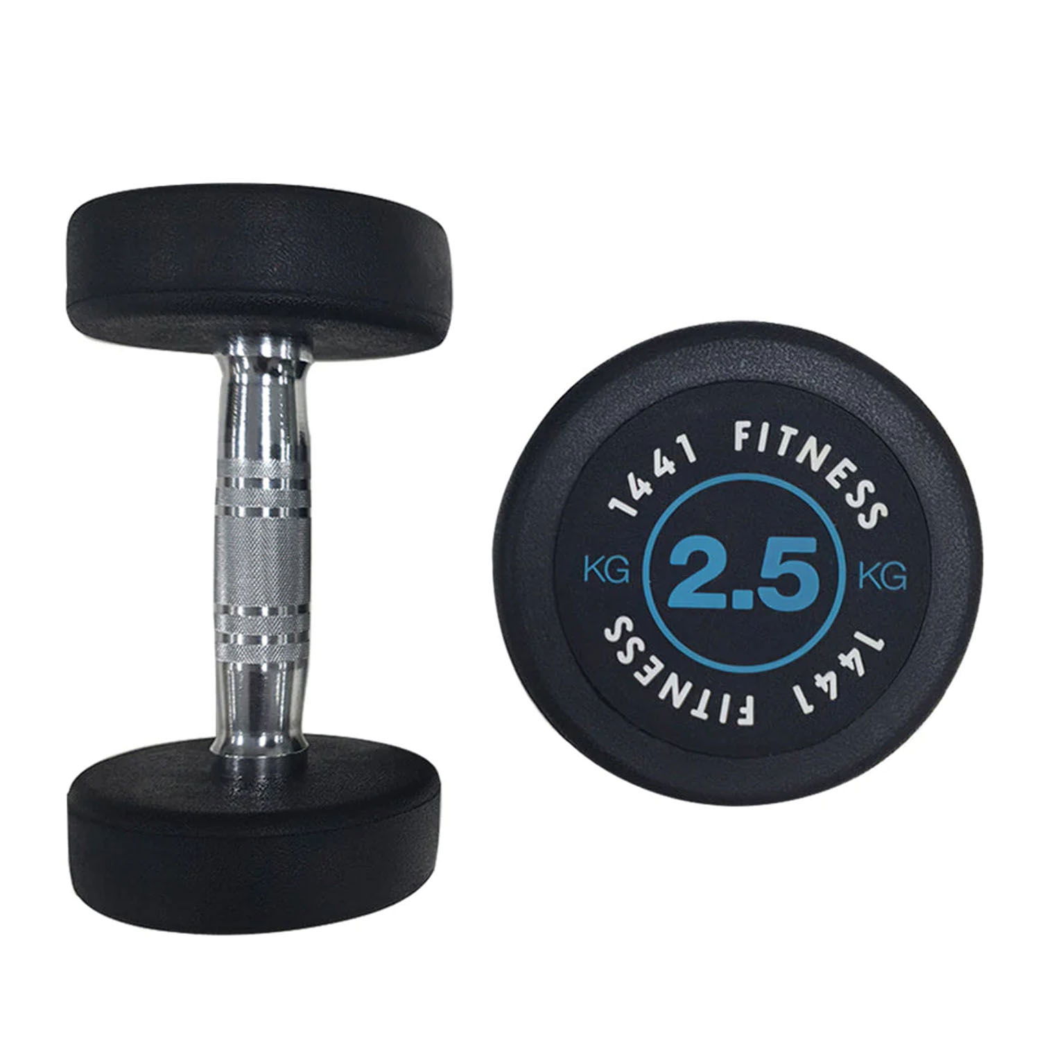 1441 Fitness Rubber Round Dumbbells - (Pair) - 50 Kg