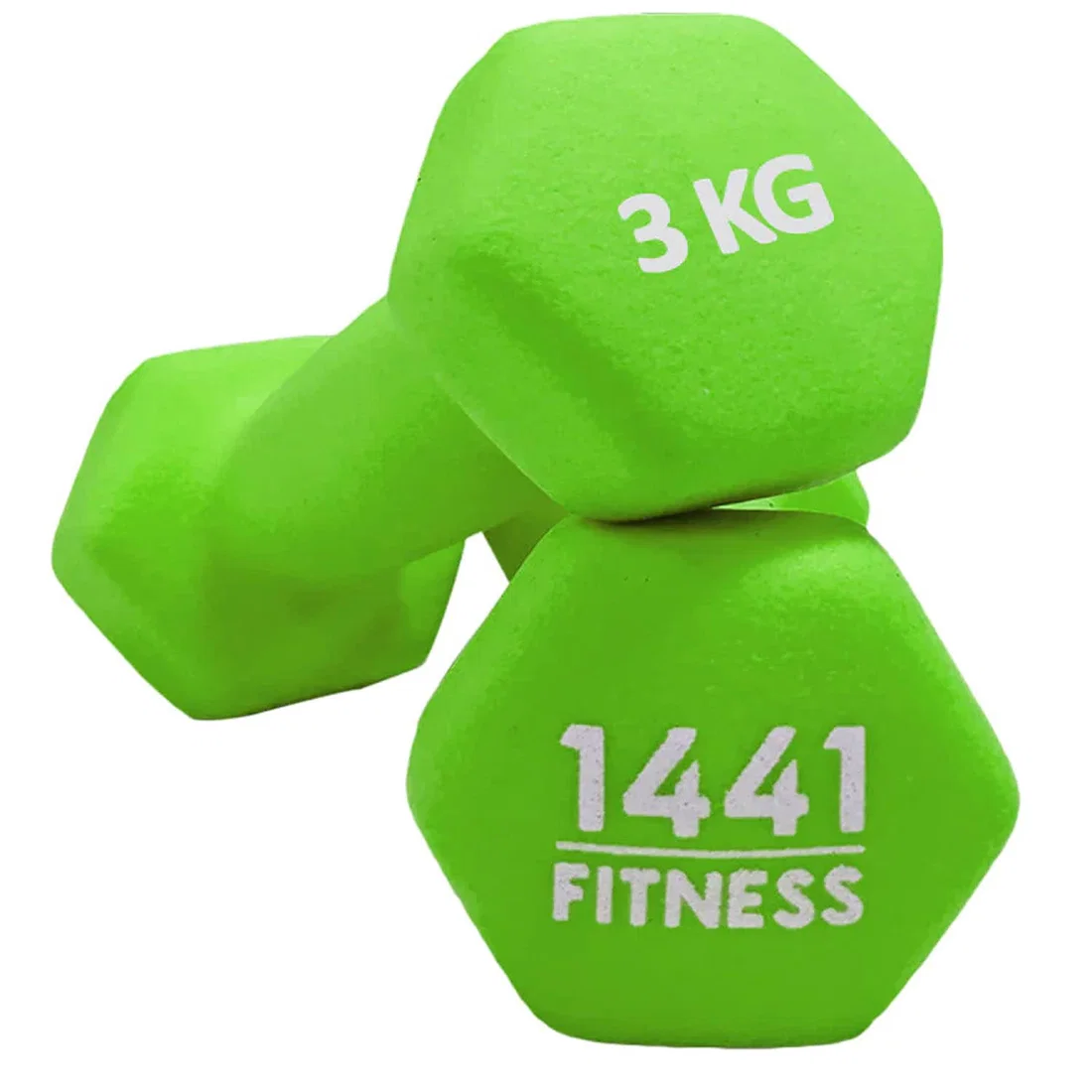 1441 Fitness Neoprene Hex Dumbbells - (Pair) - 3 Kg