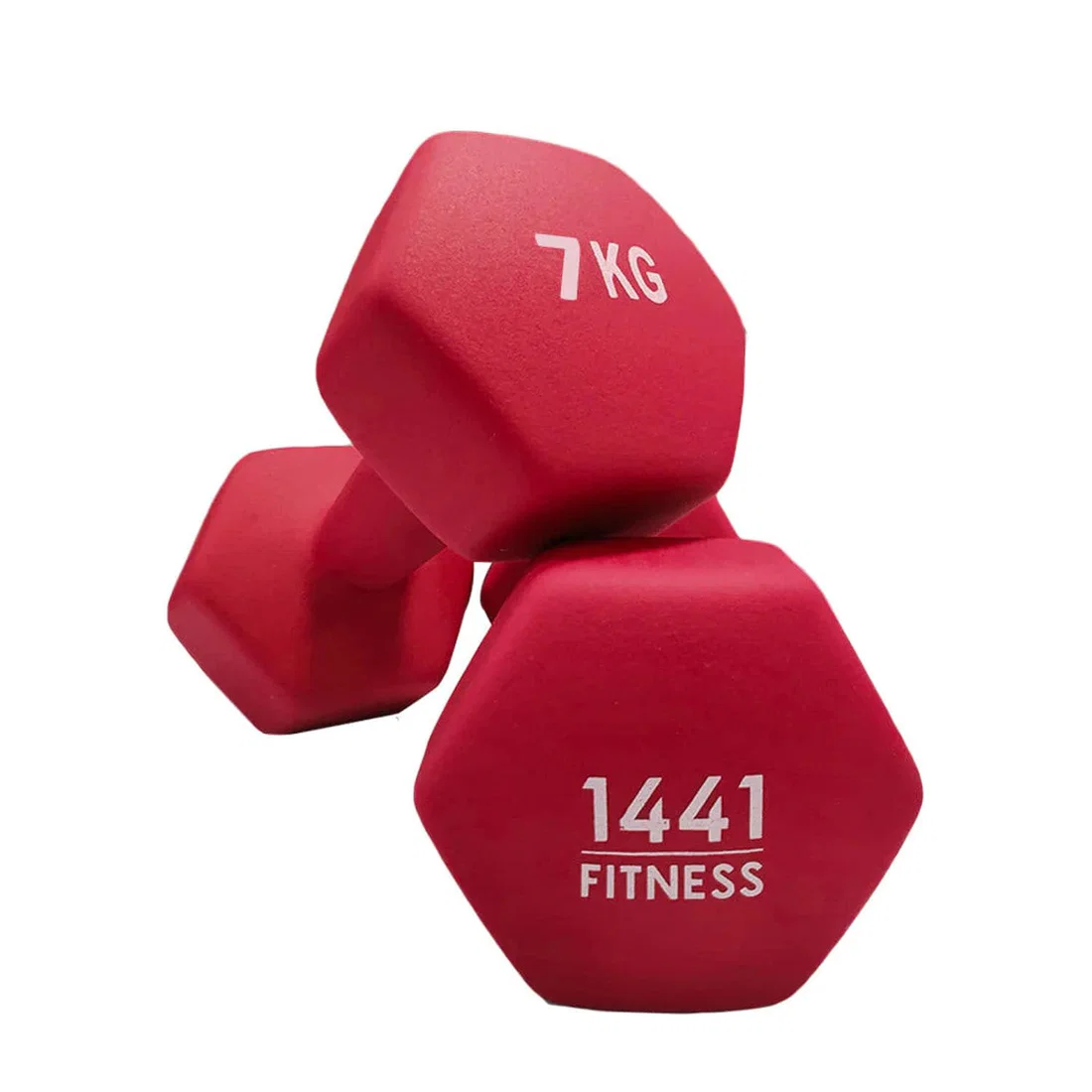 1441 Fitness Neoprene Hex Dumbbells - (Pair) - 7 Kg