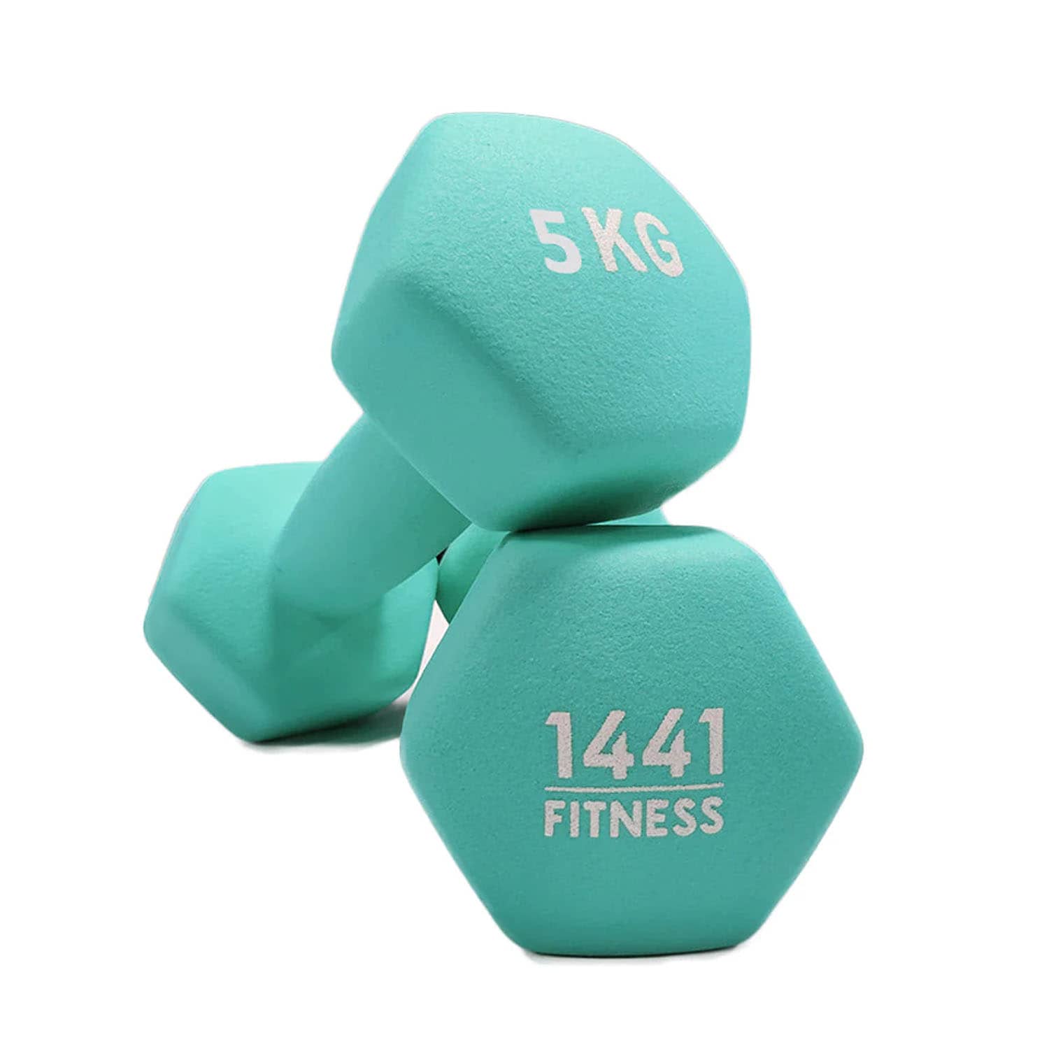 1441 Fitness Neoprene Hex Dumbbells - (Pair) - 9 Kg