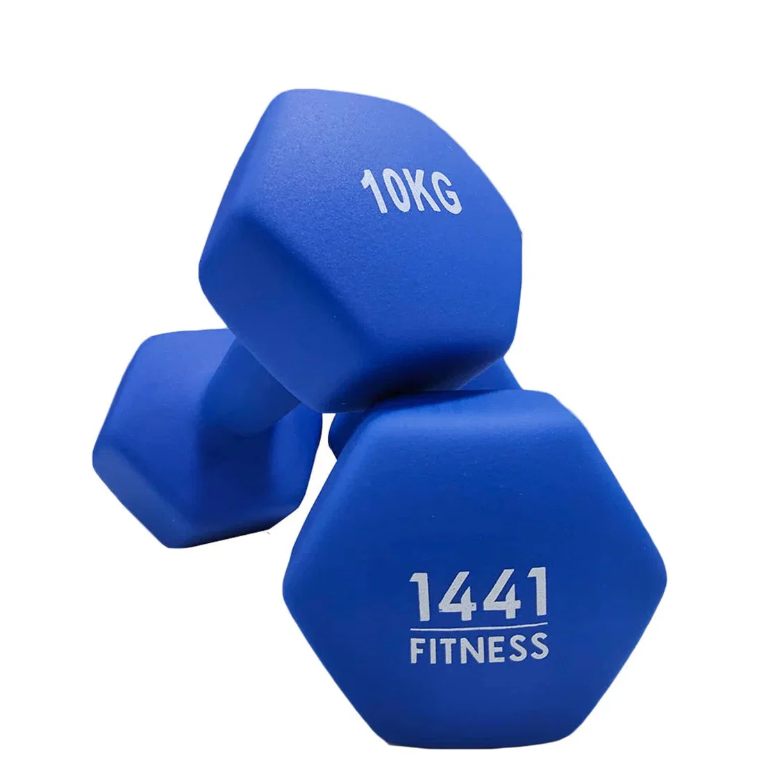 1441 Fitness Neoprene Hex Dumbbells - (Pair) - 10 Kg