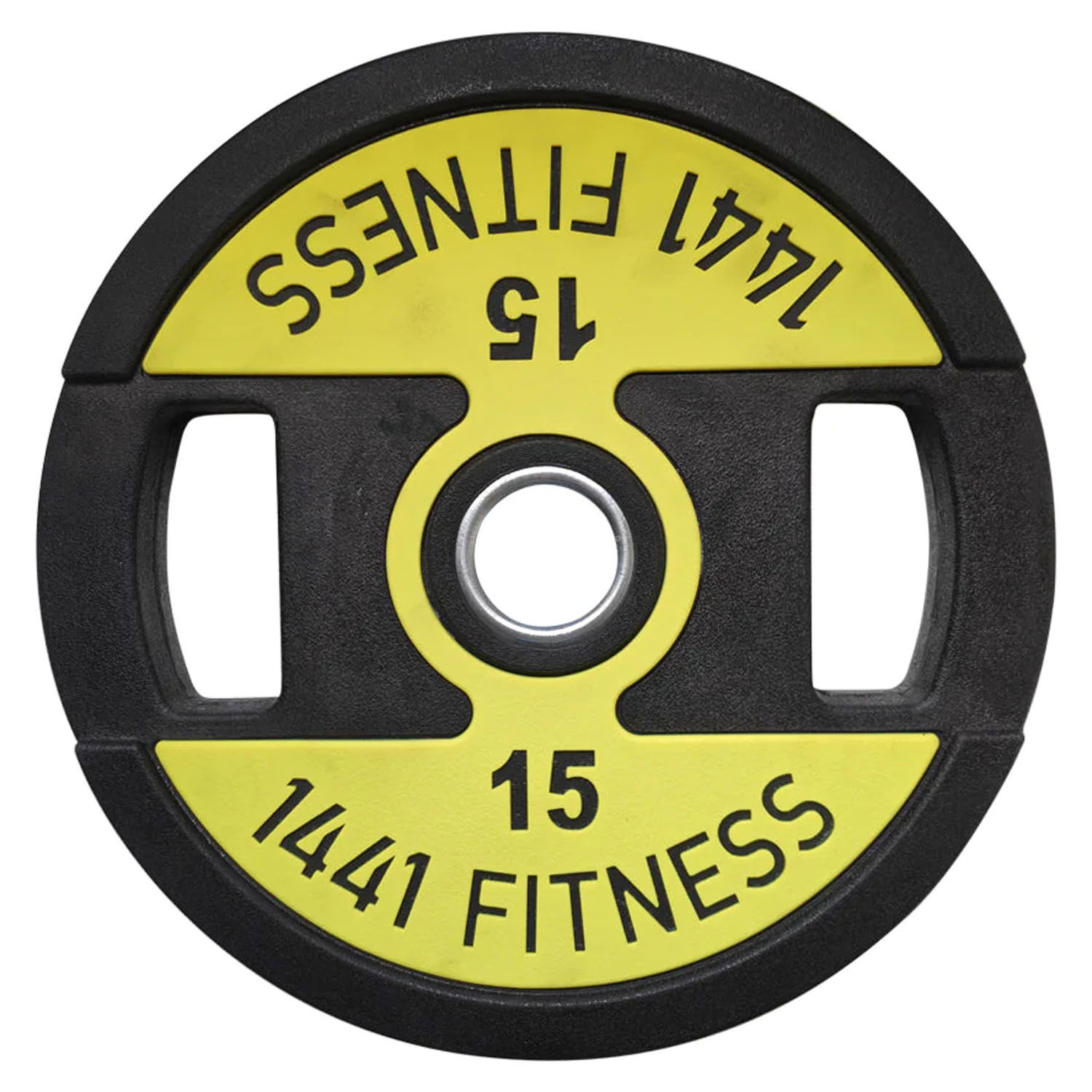 1441 Fitness Dual Grip Premium Olympic PU Rubber Plates-(Single) With 1 Year Warranty - 15 Kg