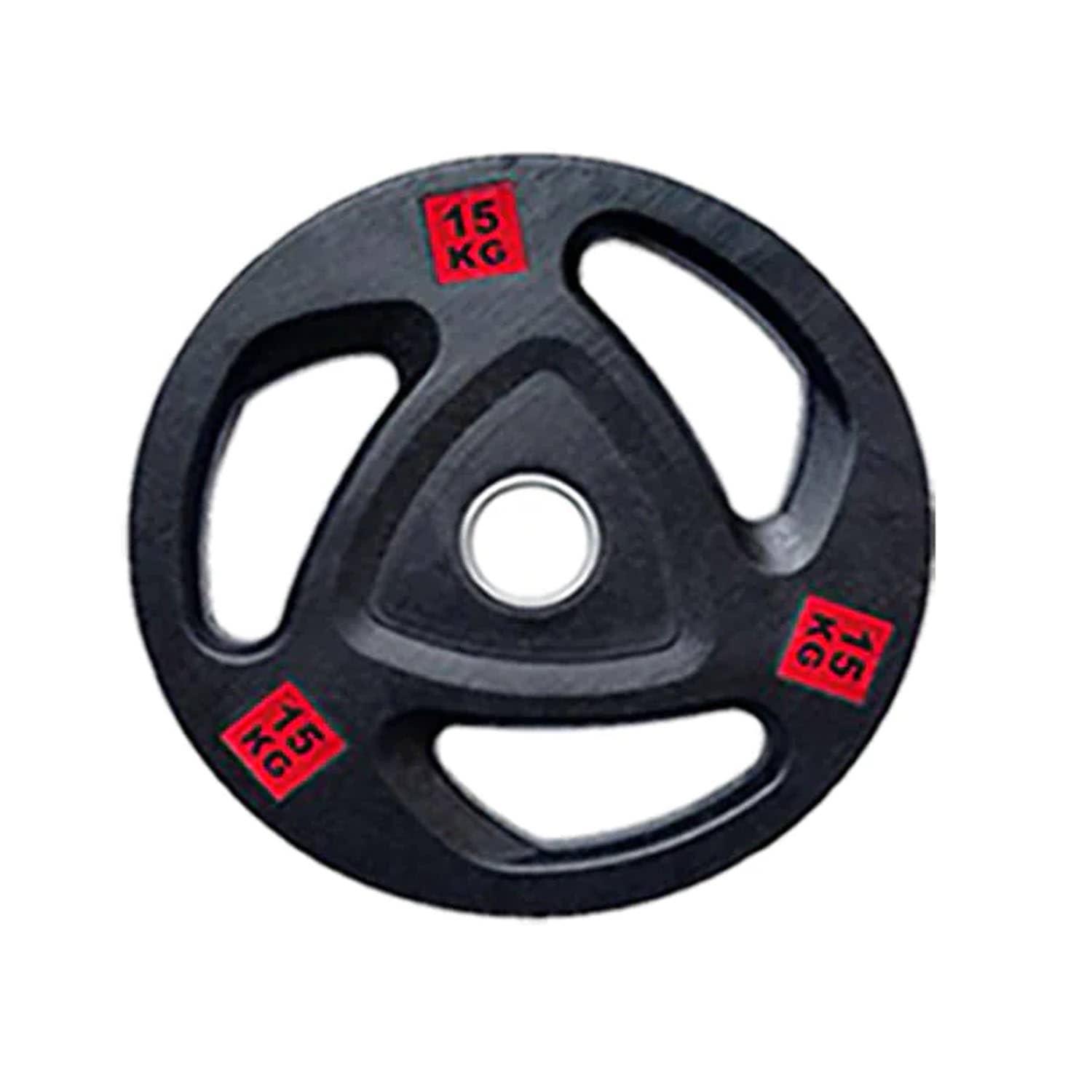 1441 Fitness Tri-Grip Olympic Rubber Plates-(Single) - 10 Kg