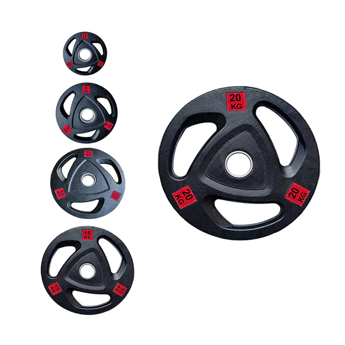 1441 Fitness Tri-Grip Olympic Rubber Plates-(Single) - 2.5 Kg